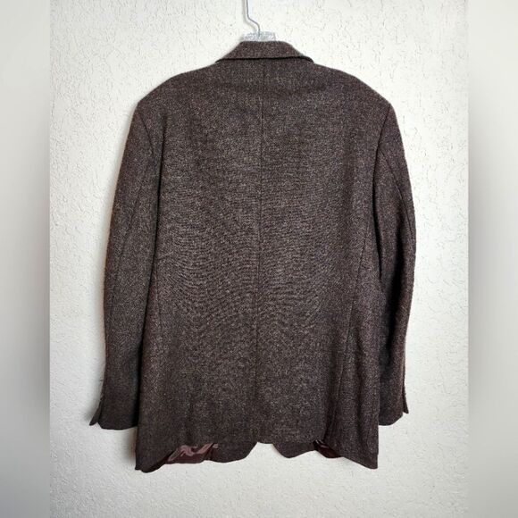 Vintage J Crew 90s Mens Oarsman Wool Alpaca Blazer Jacket Brown Size M Tall - Picture 3 of 8